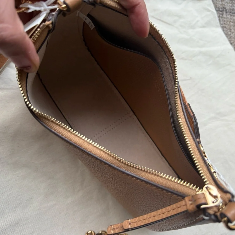 New ToryBurch THEA CONVERTIBLE CROSSBODY TIRAMISU 2 straps